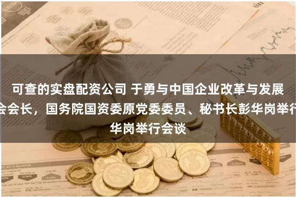 可查的实盘配资公司 于勇与中国企业改革与发展研究会会长，国务院国资委原党委委员、秘书长彭华岗举行会谈