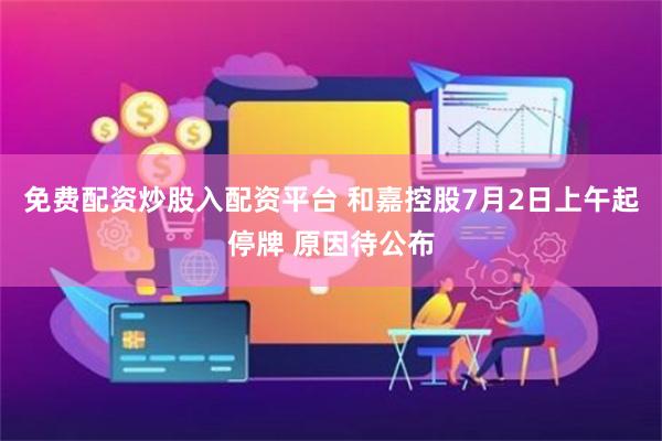 免费配资炒股入配资平台 和嘉控股7月2日上午起停牌 原因待公布