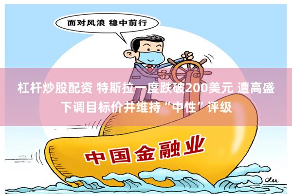杠杆炒股配资 特斯拉一度跌破200美元 遭高盛下调目标价并维持“中性”评级