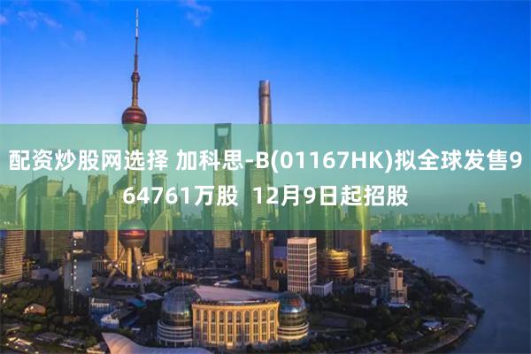 配资炒股网选择 加科思-B(01167HK)拟全球发售964761万股  12月9日起招股